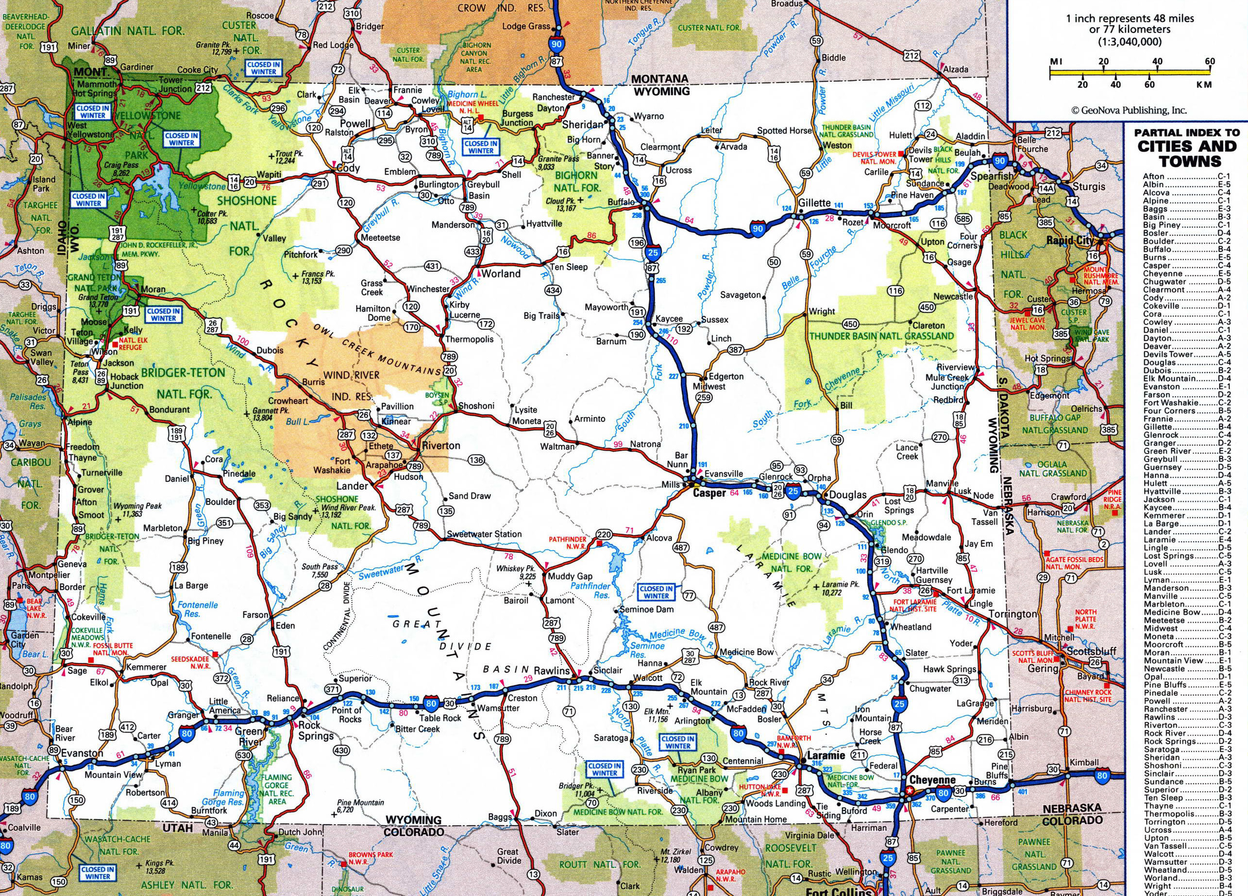 Large Detailed Roads And Highways Map Of Wyoming State With All Cities