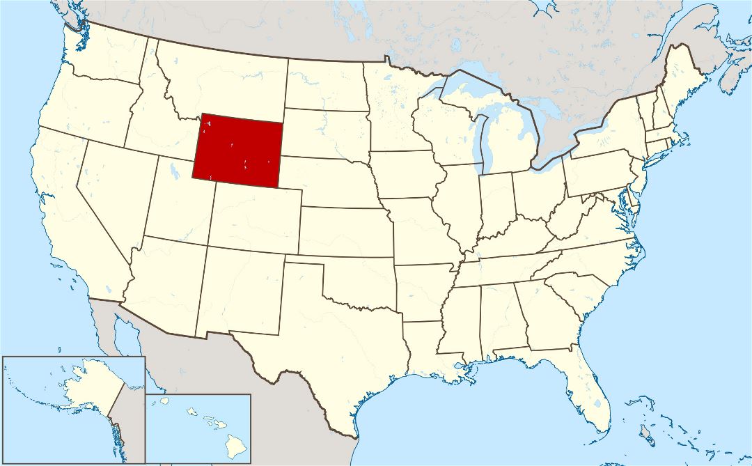 Large location map of Wyoming state